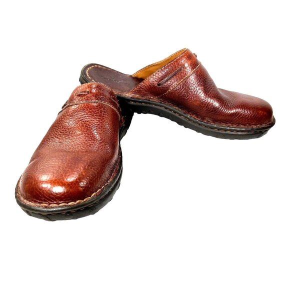 Cabela's Shoes - Cabela's Womens 8M Casual Slip On Clogs Comfort Shoes Tan Pebbled Leather Knobby